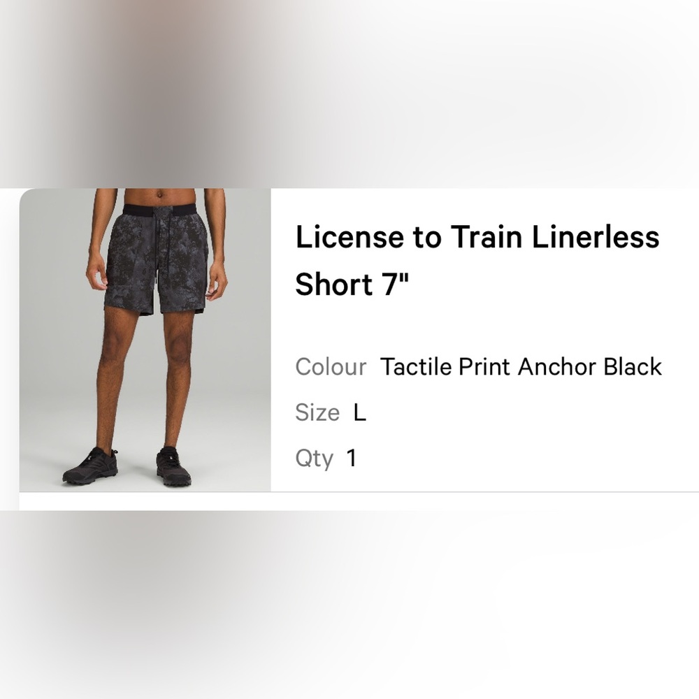 Lululemon Men’s License to Train Linerless Short 7"